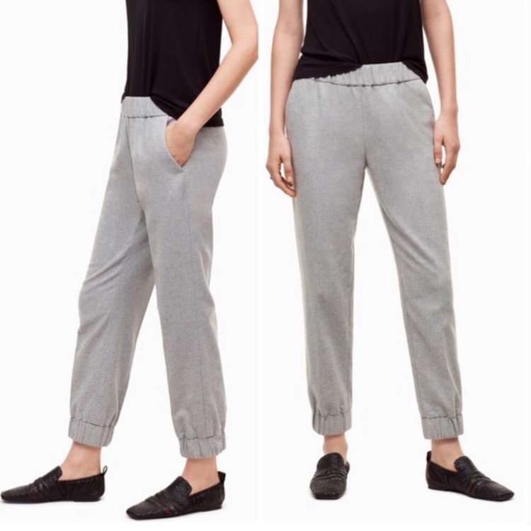 Wilfred | S Turquet Wool Pants Jogger Light Grey Elastic Waist Straight Slim Leg